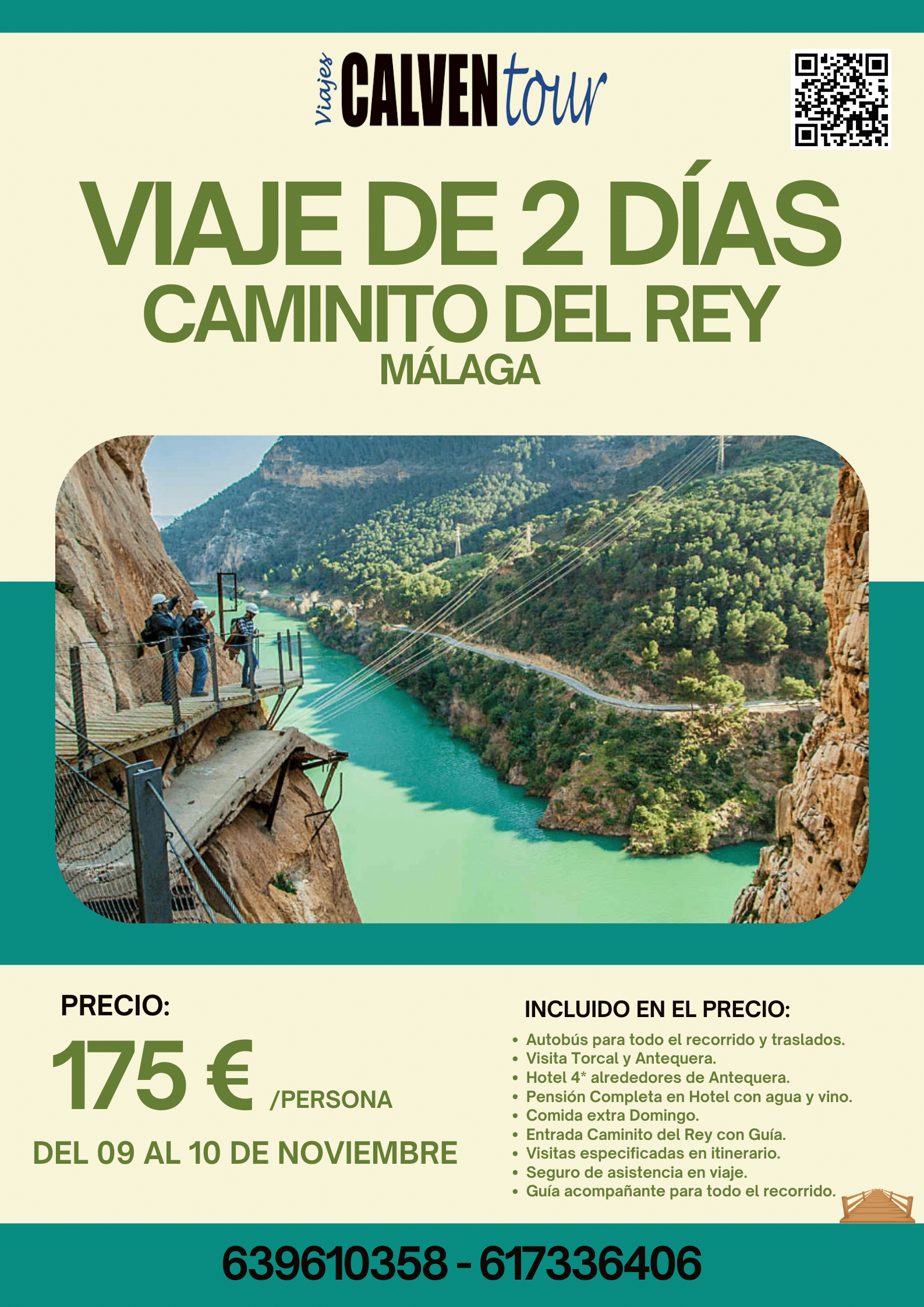 VIAJE AL CAMINITO DEL REY. DEL 09 AL 10 DE NOVIEMBRE DE 2024.