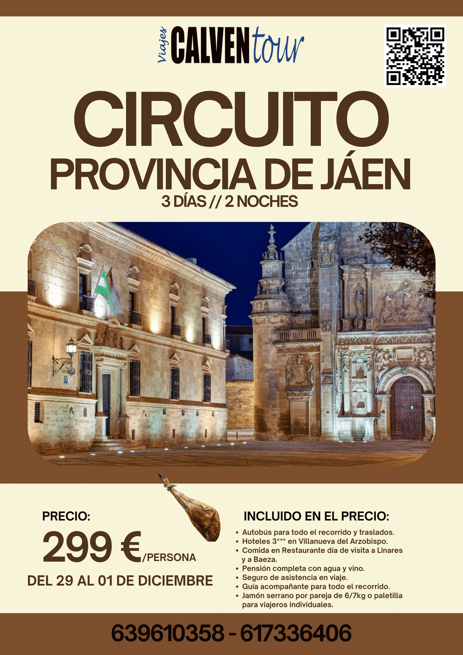 VIAJE A LA PROVINCIA DE JAEN. DEL 29 AL 01 DE DICIEMBRE DE 2024.