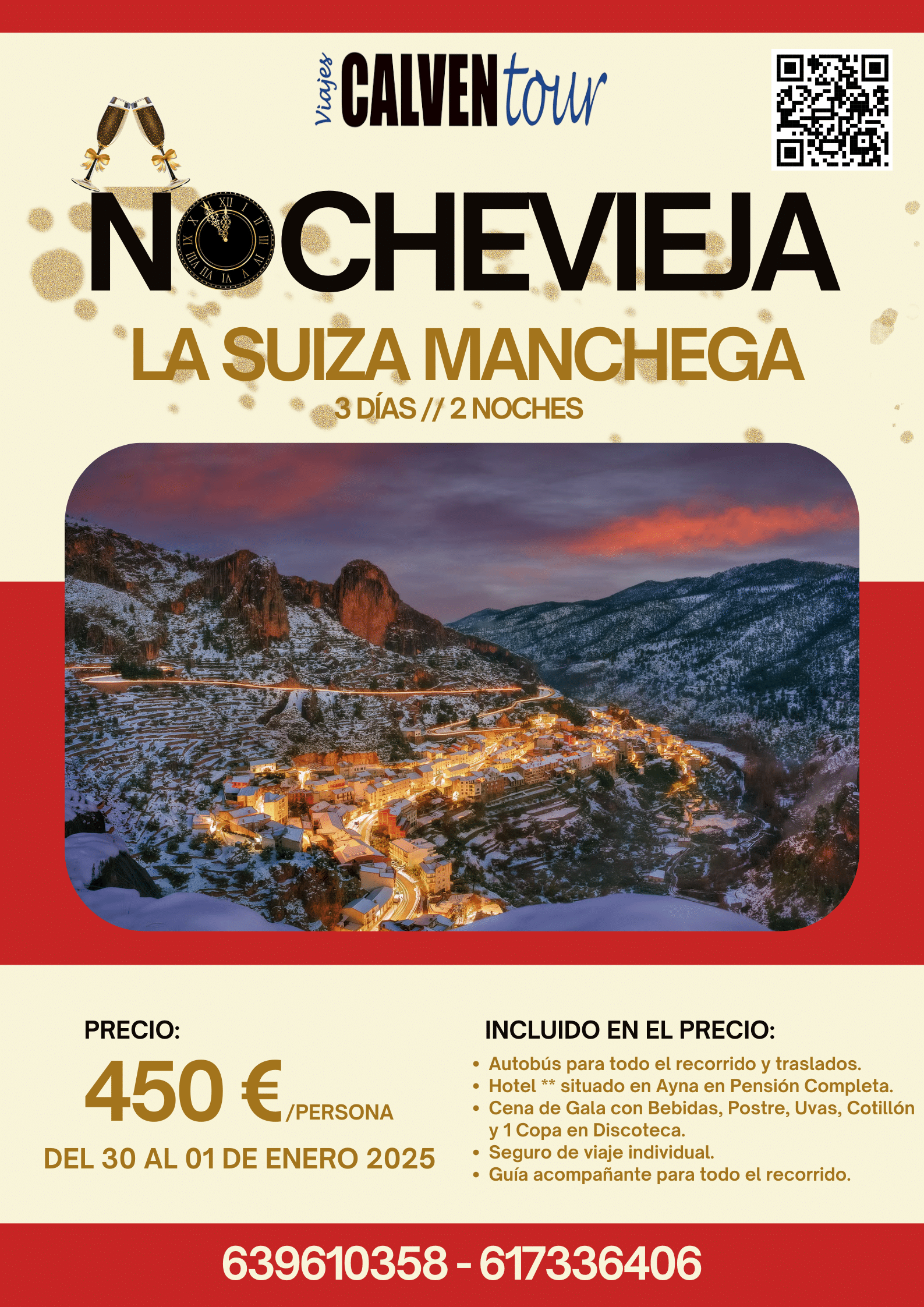 VIAJE DE NOCHEVIEJA EN LA SUIZA MANCHEGA. DEL 30 DE DICIEMBRE AL 01 DE ENERO DE 2025.