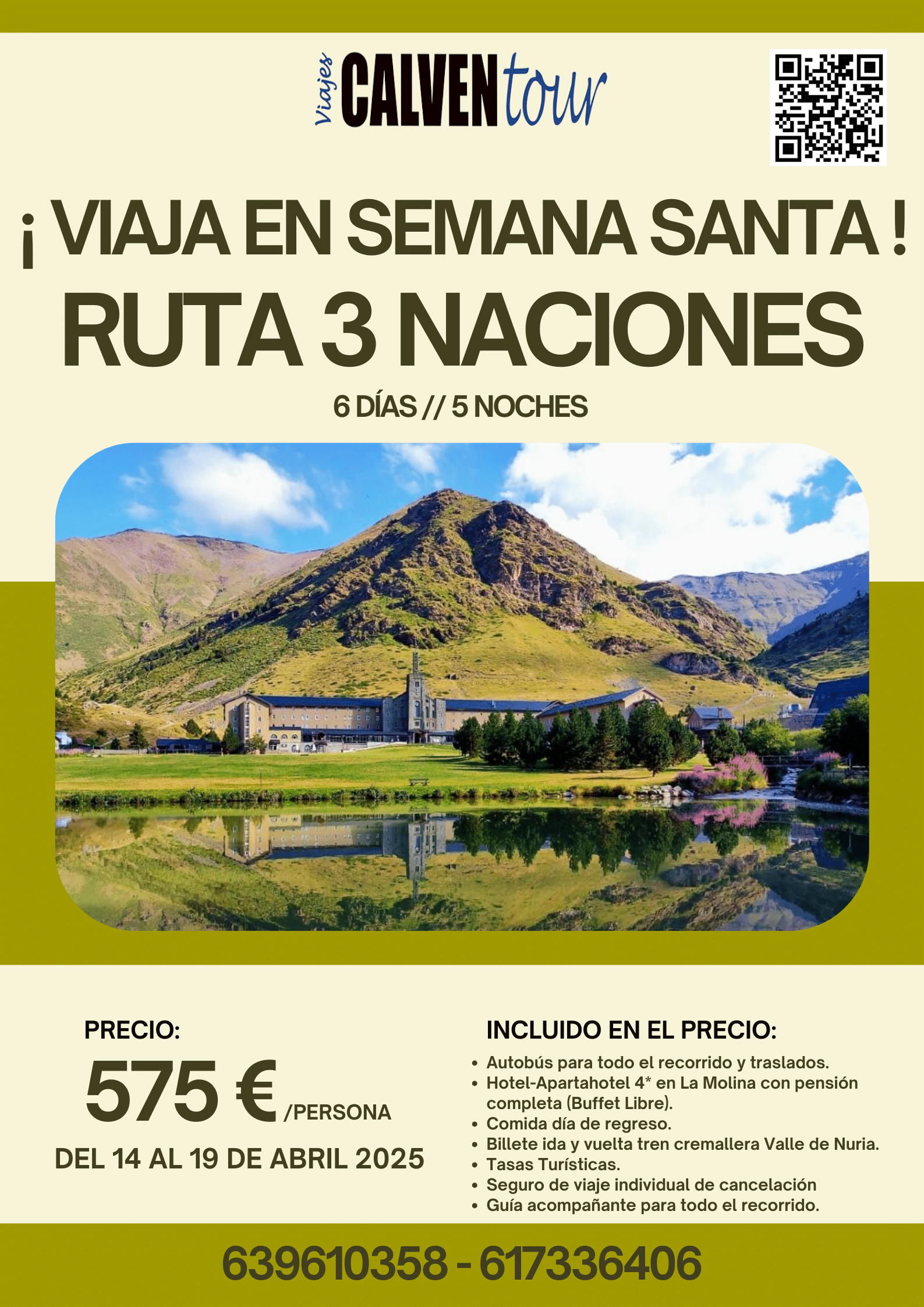 VIAJE EN SEMANA SANTA A LAS 3 NACIONES. DEL 14 AL 19 DE ABRIL DE 2025.