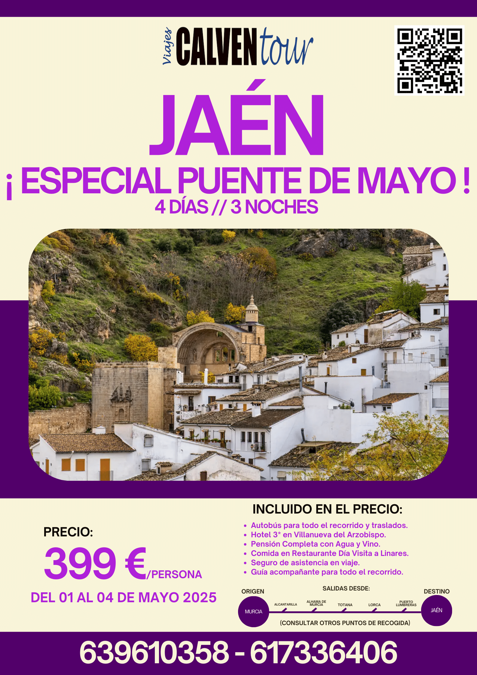 PUENTE DE MAYO EN LA PROVINCIA DE JAÉN. DEL 01 AL 04 DE MAYO DE 2025.