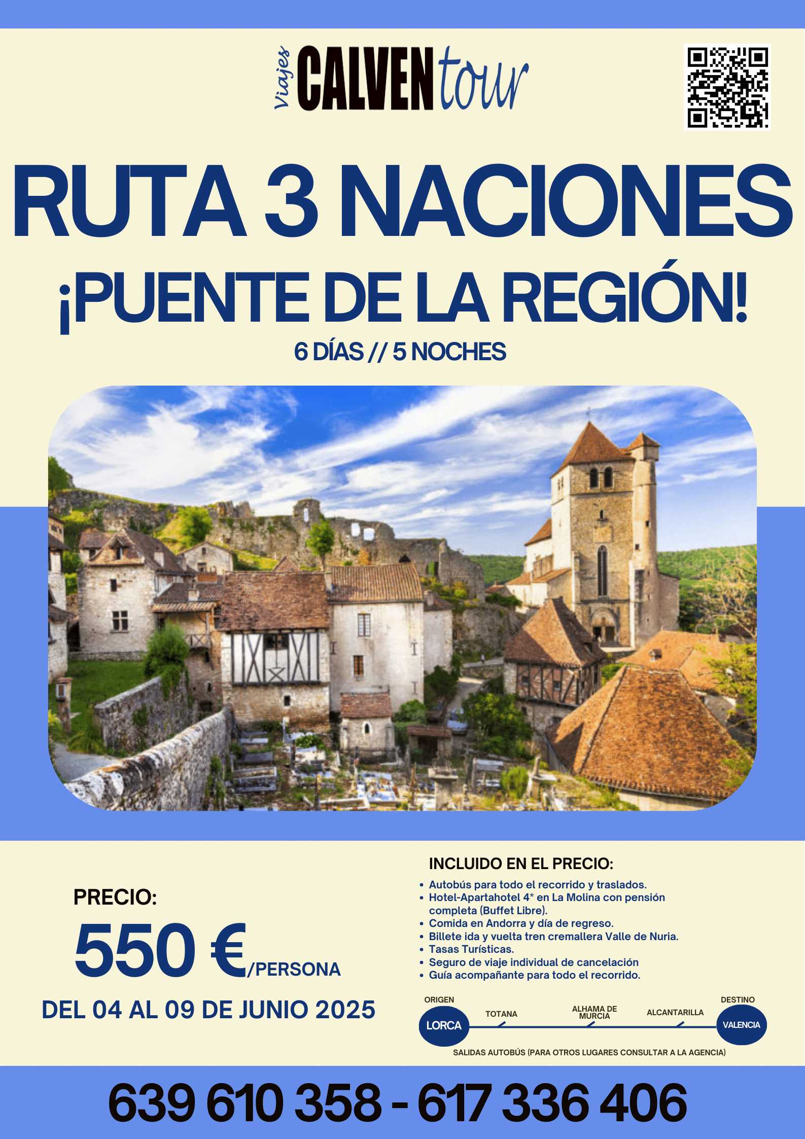 VIAJE A LAS TRES NACIONES. DEL 04 AL 09 DE JUNIO DE 2025.