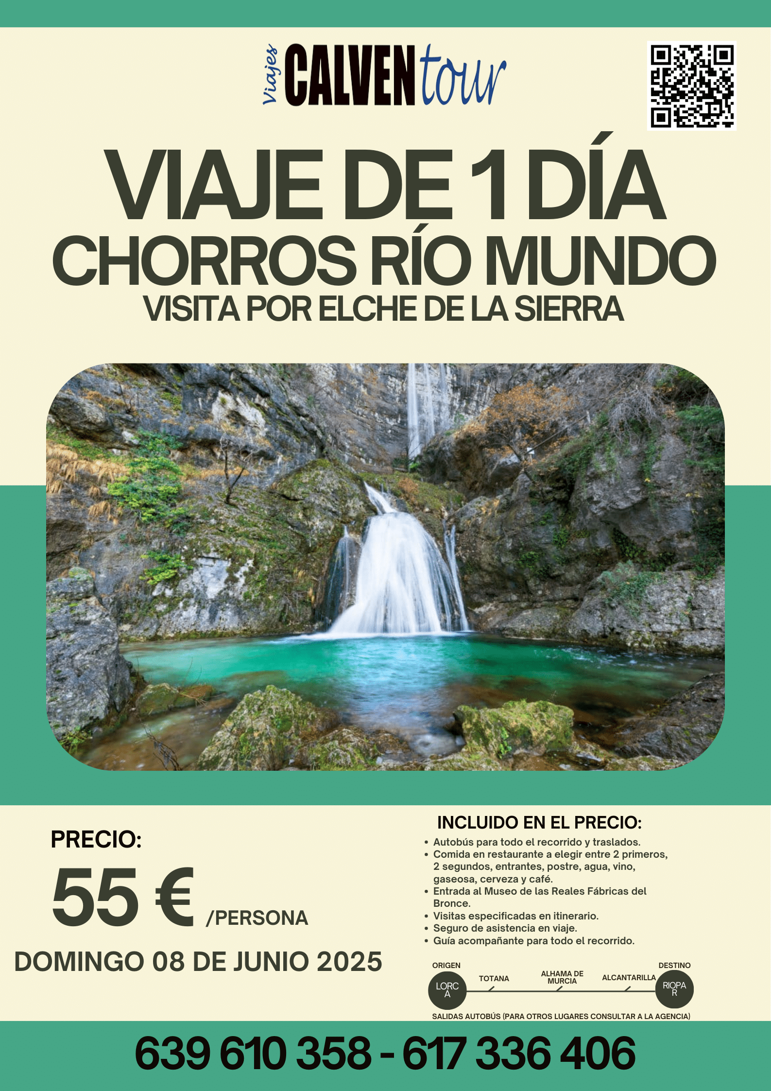 VIAJE A LOS CHORROS DEL RIO MUNDO. DOMINGO 08 DE JUNIO DE 2025.
