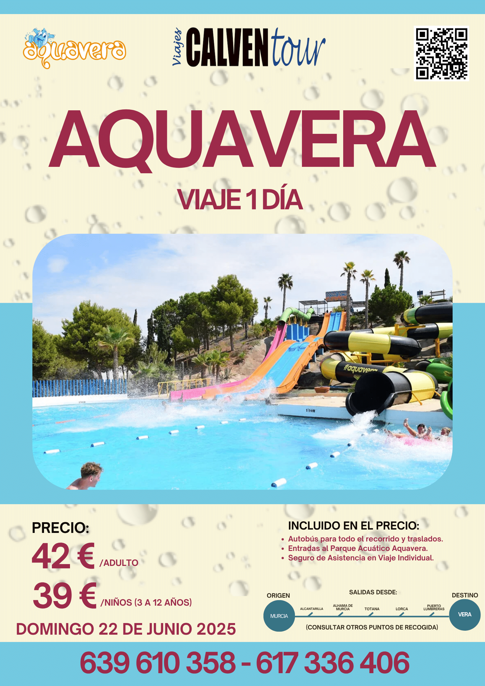 VIAJE AL PARQUE AQUAVERA. DOMINGO 06 DE JULIO DE 2025.