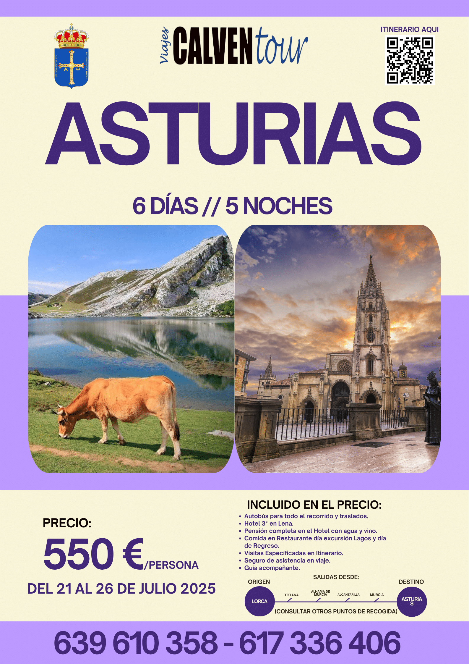 VIAJE A ASTURIAS. DEL 21 AL 26 DE JULIO DE 2025.