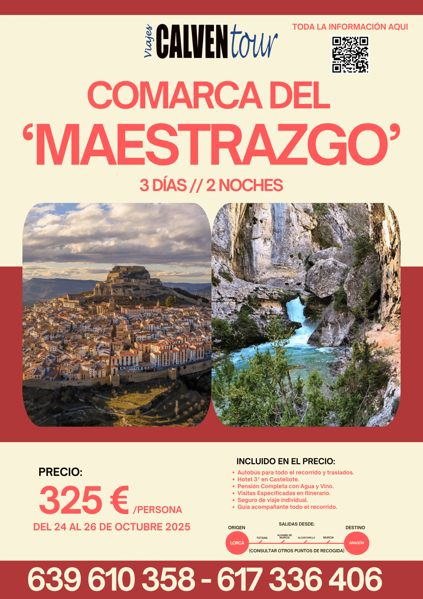VIAJE A LA COMARCA DEL MAESTRAZGO. DEL 24 AL 26 DE OCTUBRE DE 2025.