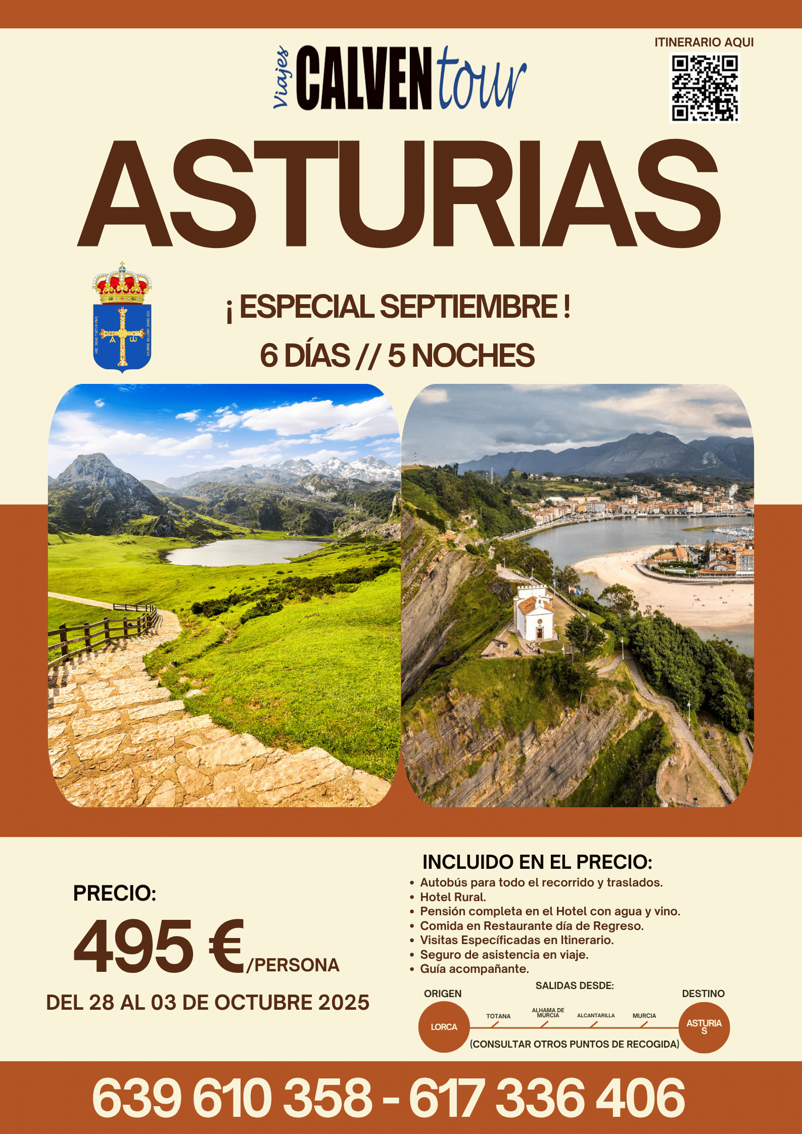 VIAJE A ASTURIAS. DEL 28 DE SEPTIEMBRE AL 03 DE OCTUBRE DE 2025.