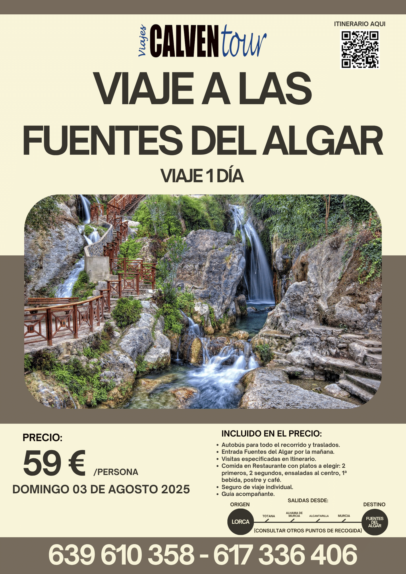 VIAJE A LAS FUENTES DEL ALGAR. DOMINGO 03 DE AGOSTO DE 2025.