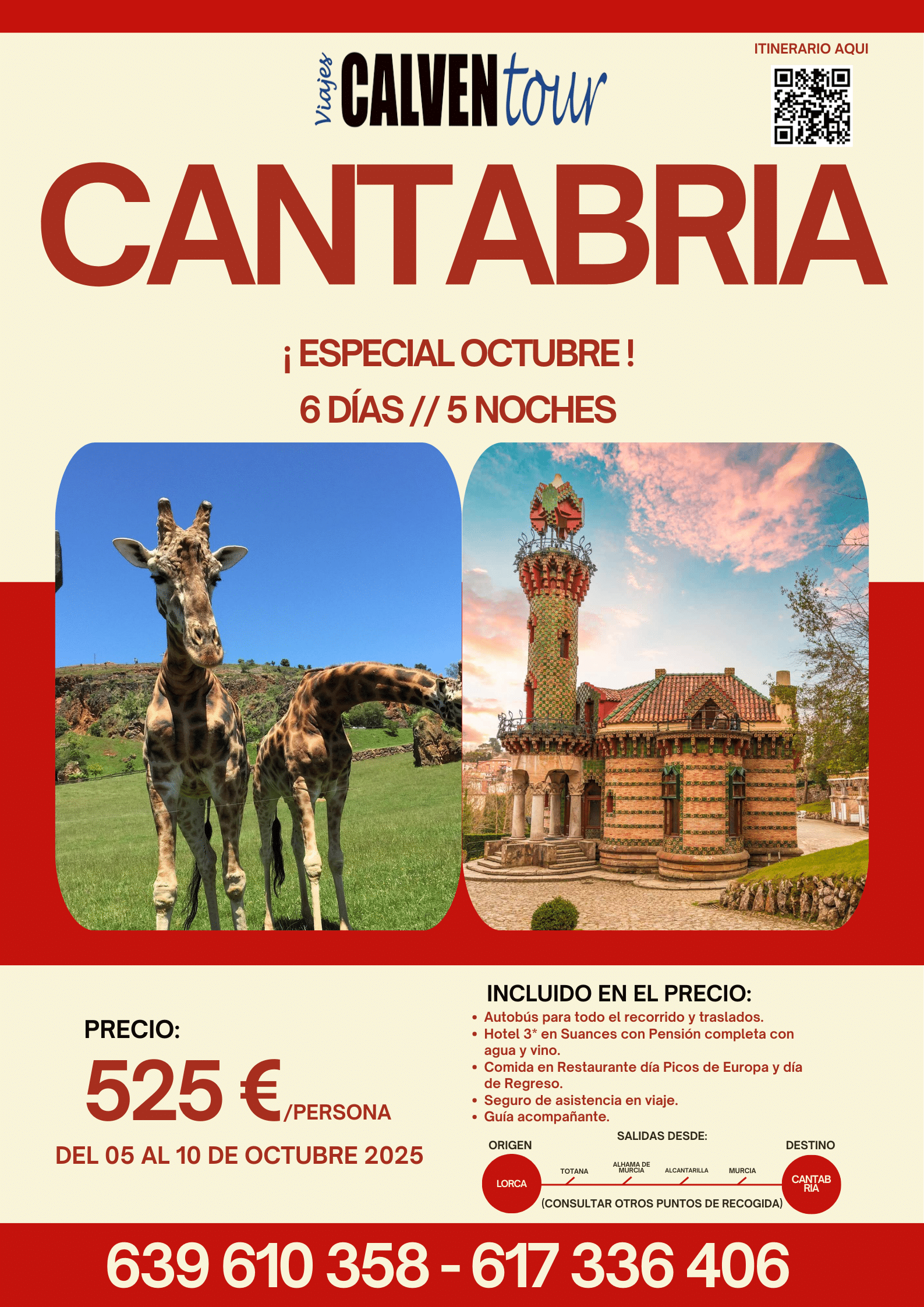 VIAJE A CANTABRIA. DEL 05 AL 10 DE OCTUBRE DE 2025.
