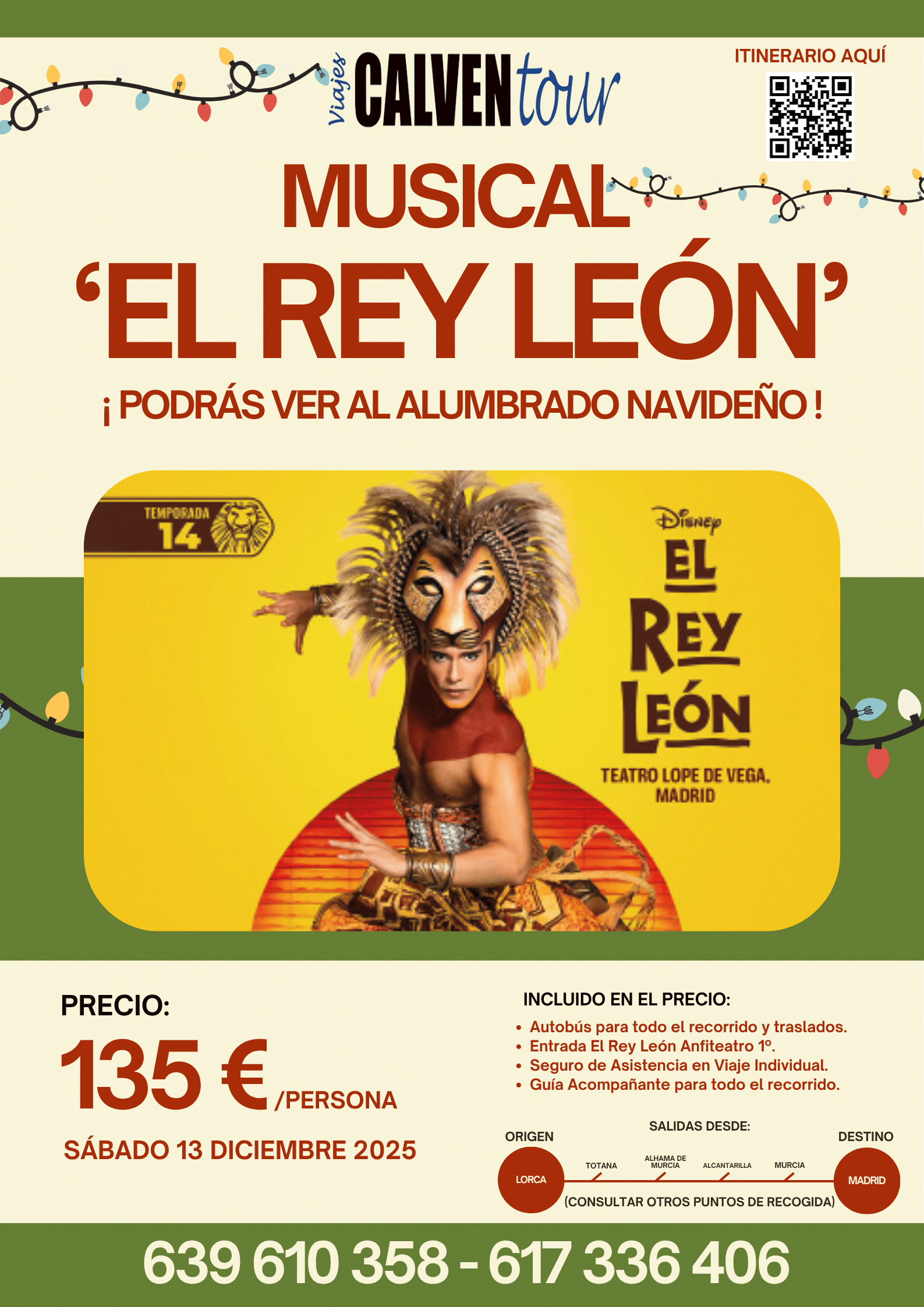 EXCURSIÓN AL REY LEÓN. SÁBADO 13 DE DICIEMBRE DE 2025.
