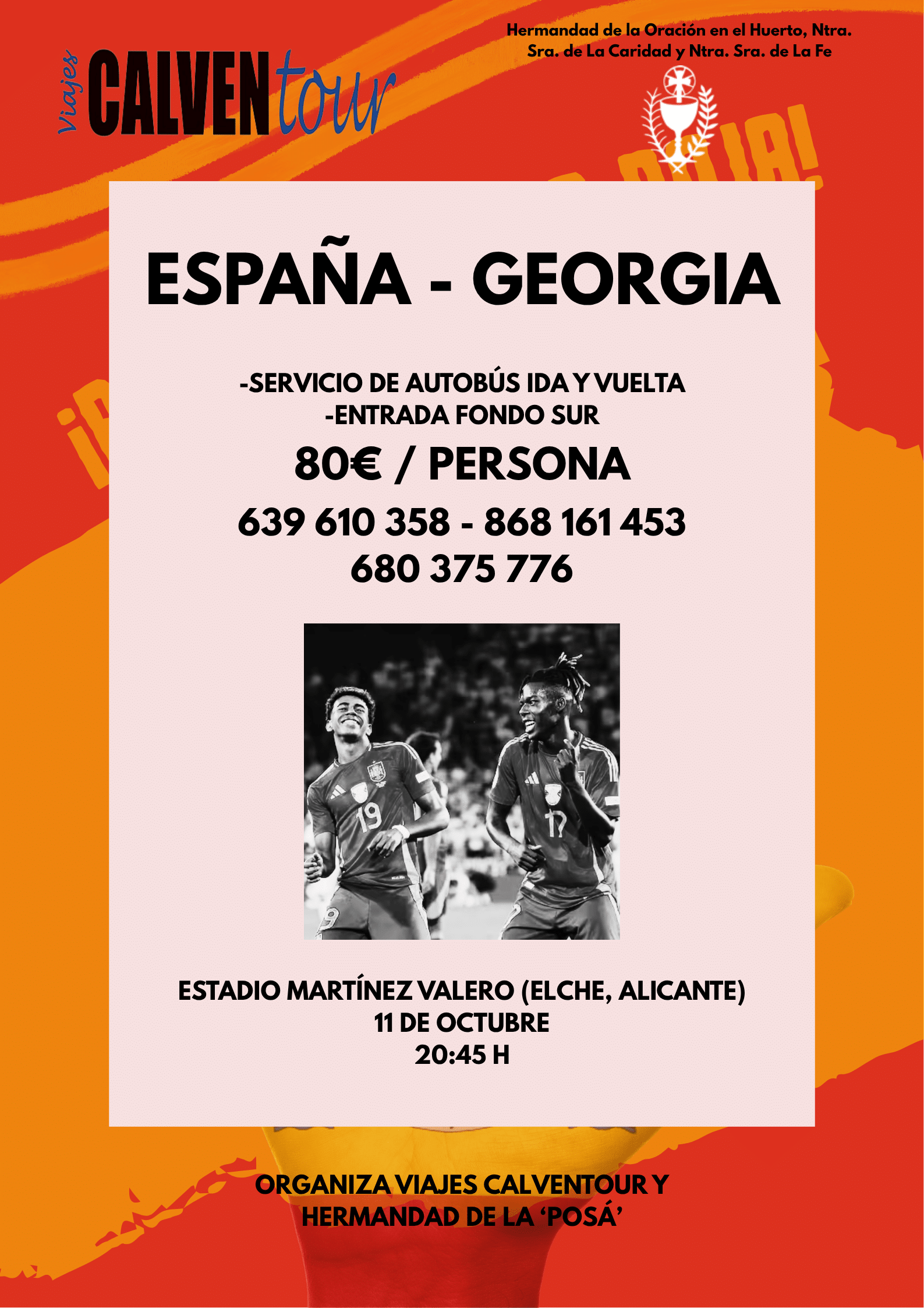 AUTOBÚS Y ENTRADA PARTIDO ESPAÑA – GEORGIA. SÁBADO 11 DE OCTUBRE DE 2025.