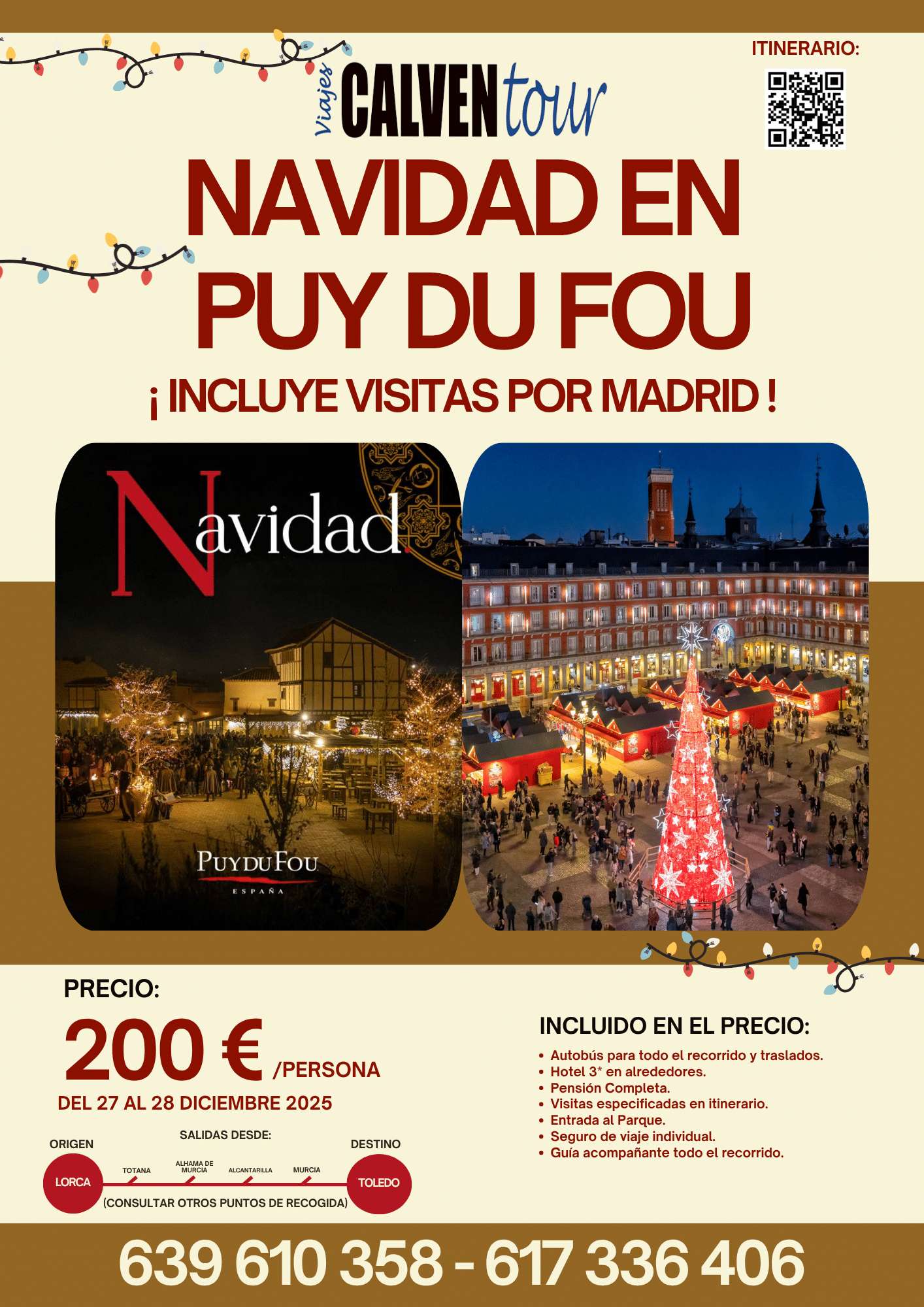 VIVE LA NAVIDAD EN PUY DU FOU Y MADRID. DEL 27 AL 28 DE DICIEMBRE DE 2025.