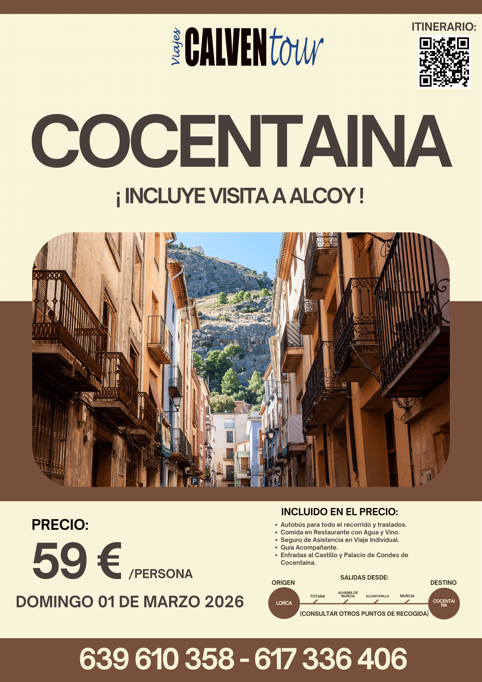 VIAJE A COCENTAINA. DOMINGO 01 DE MARZO 2026.