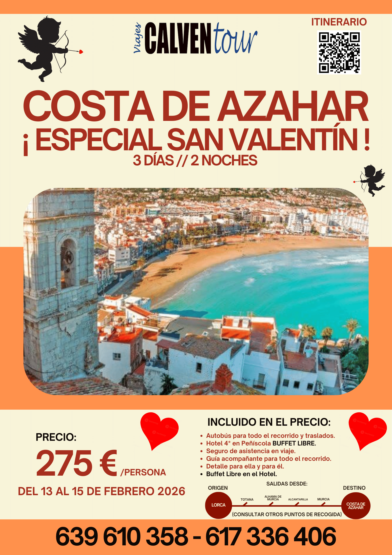 SAN VALENTÍN EN LA COSTA DE AZAHAR. DEL 13 AL 15 DE FEBRERO DE 2026.