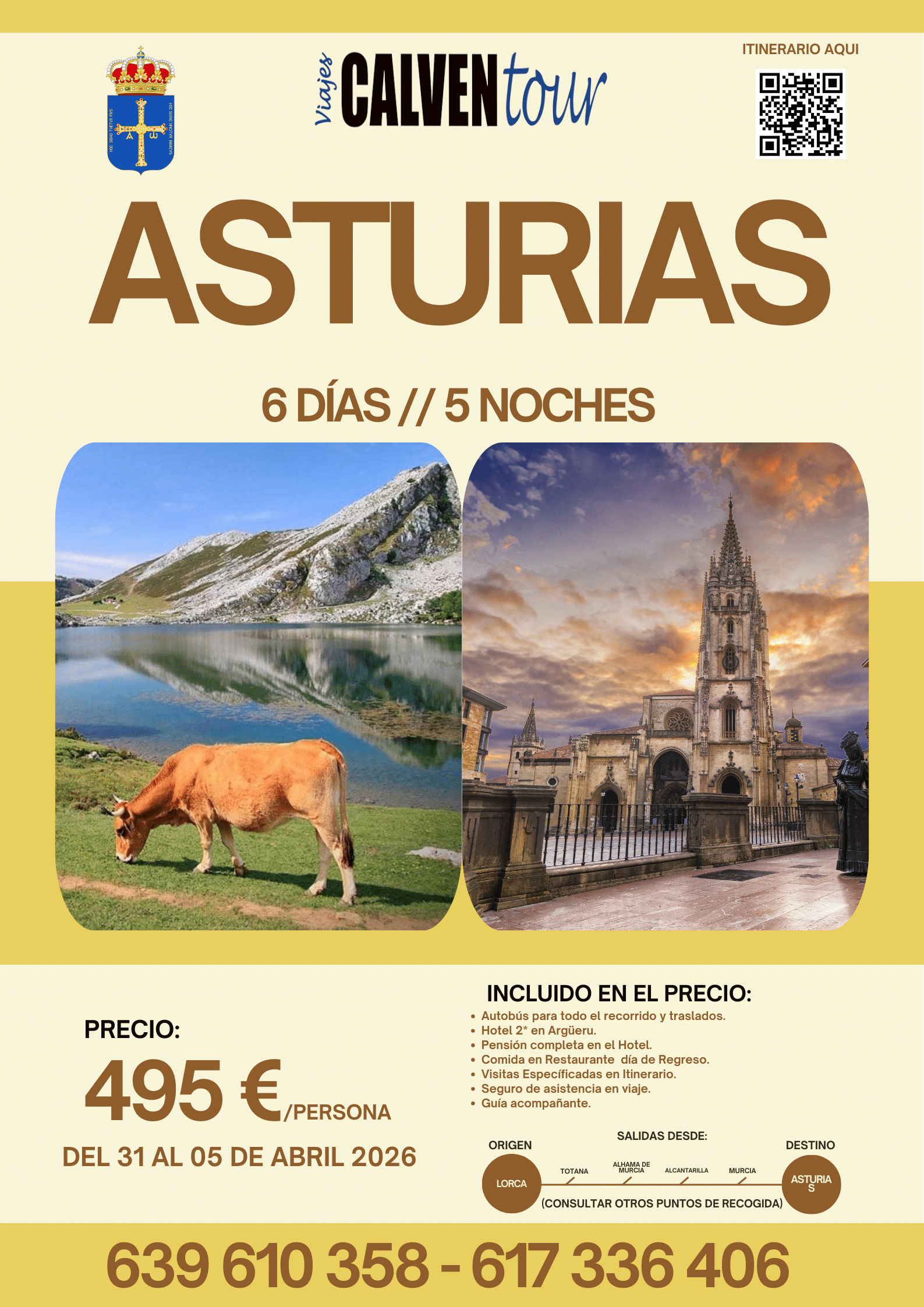 SEMANA SANTA EN ASTURIAS. DEL 31 DE MARZO AL 05 DE ABRIL DE 2026.
