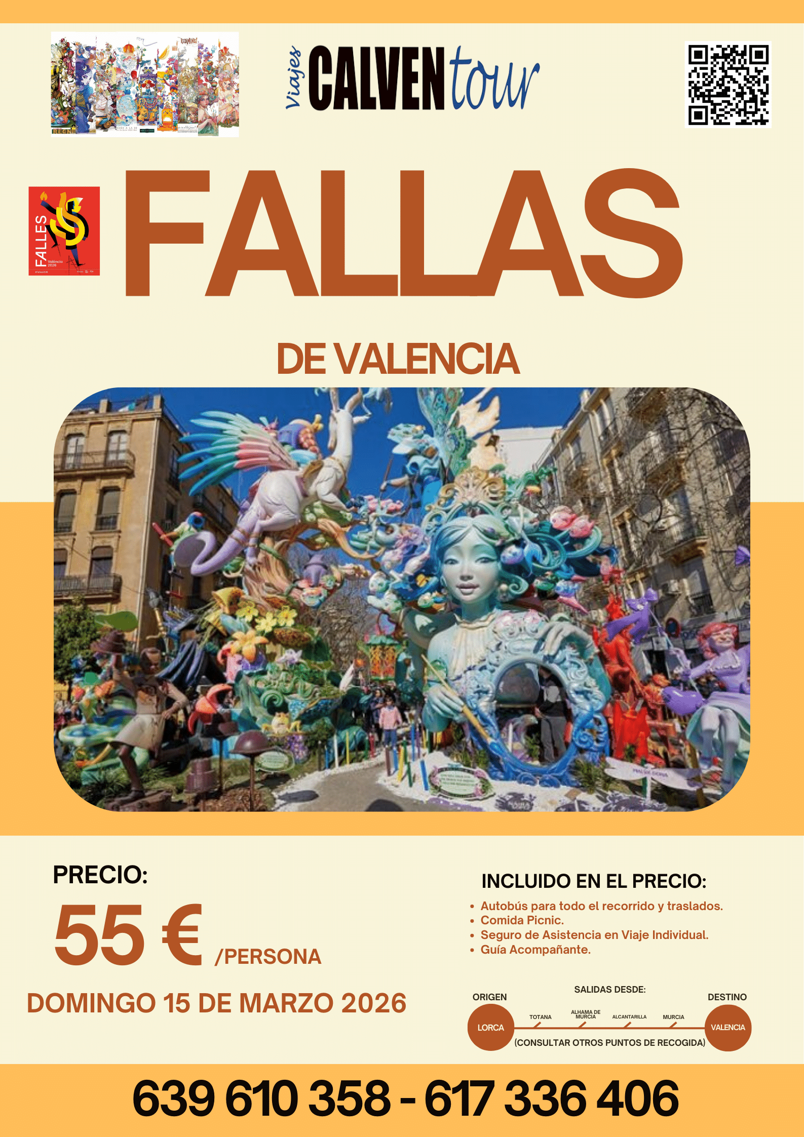 ESCAPADA A LAS FALLAS. DOMINGO 15 DE MARZO DE 2026.