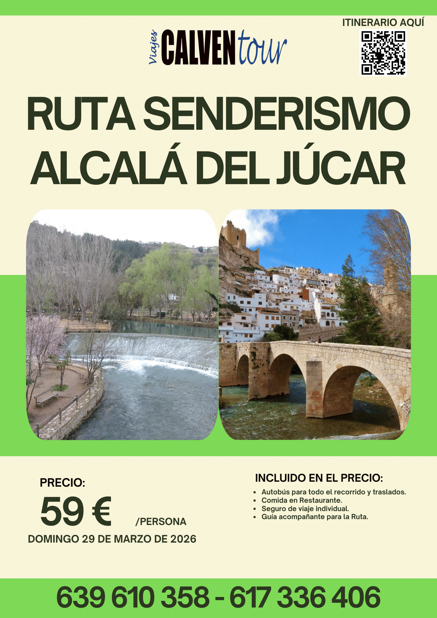 RUTA DE SENDERISMO EN ALCALÁ DEL JÚCAR. DOMINGO 29 DE MARZO DE 2026.