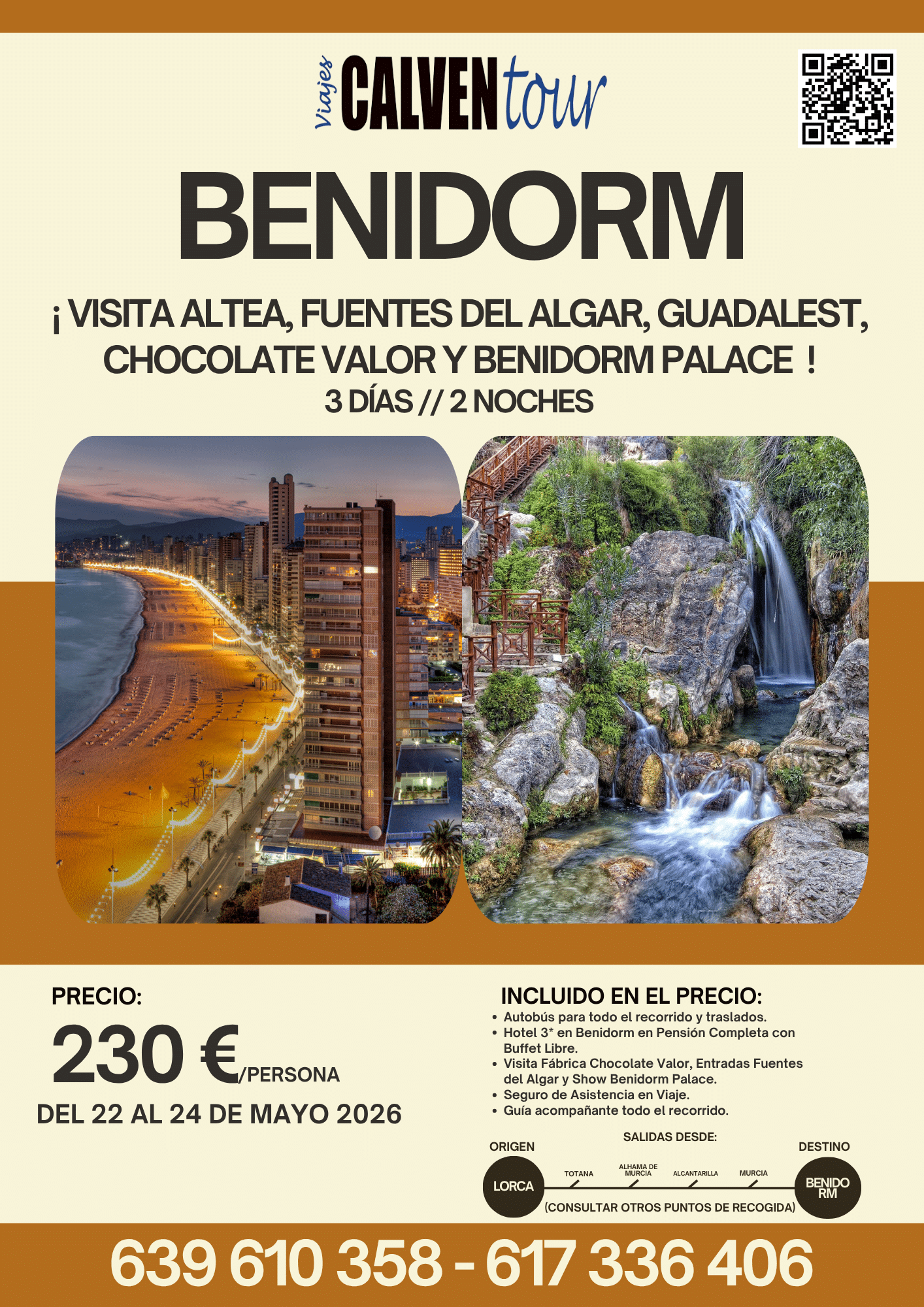 ESCAPADA A BENIDORM. DEL 22 AL 24 DE MAYO 2026.