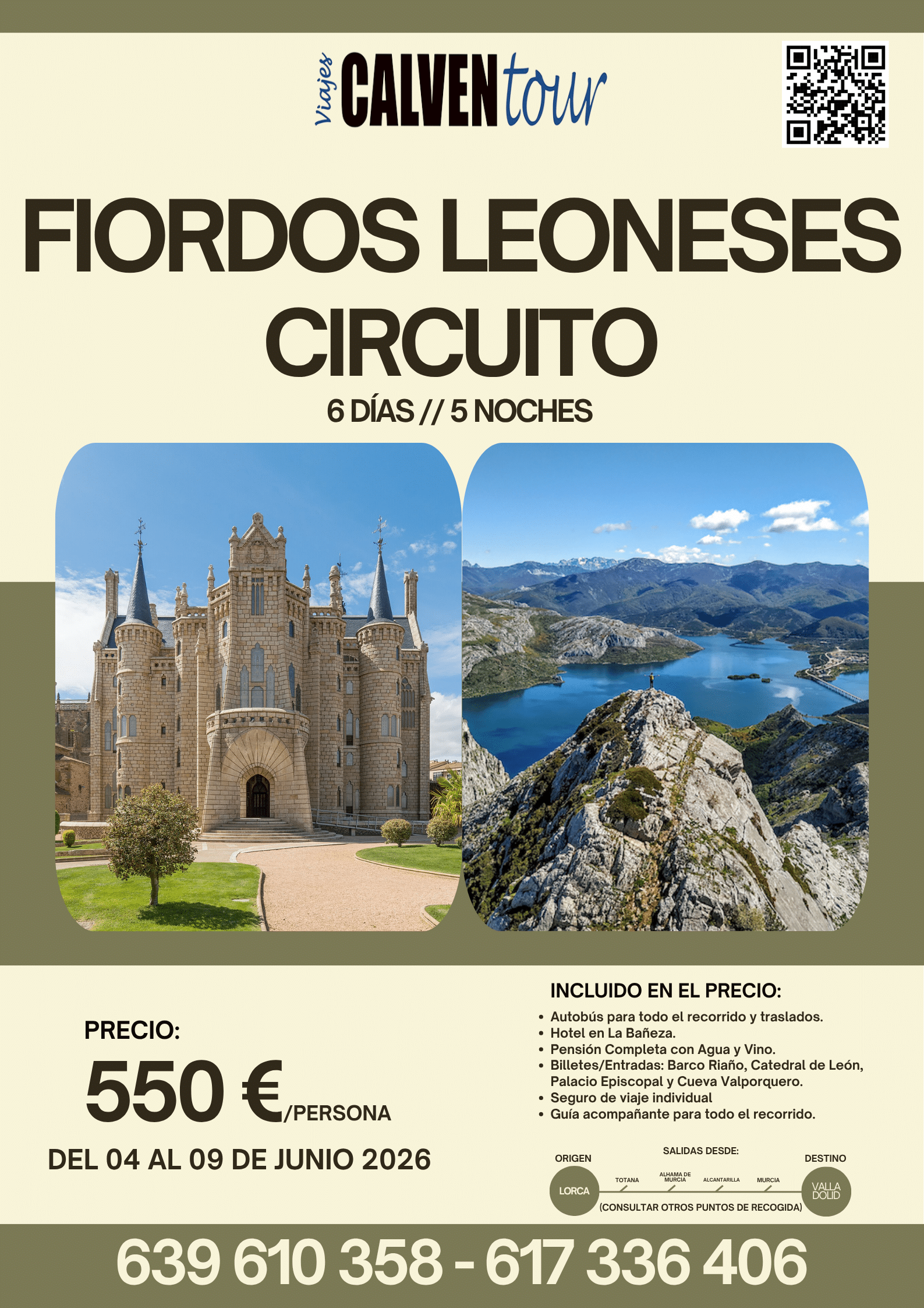 VIAJE A LOS FIORDOS LEONESES. ¡ ESPECIAL JUNIO !. DEL 04 AL 09 DE JUNIO 2026.