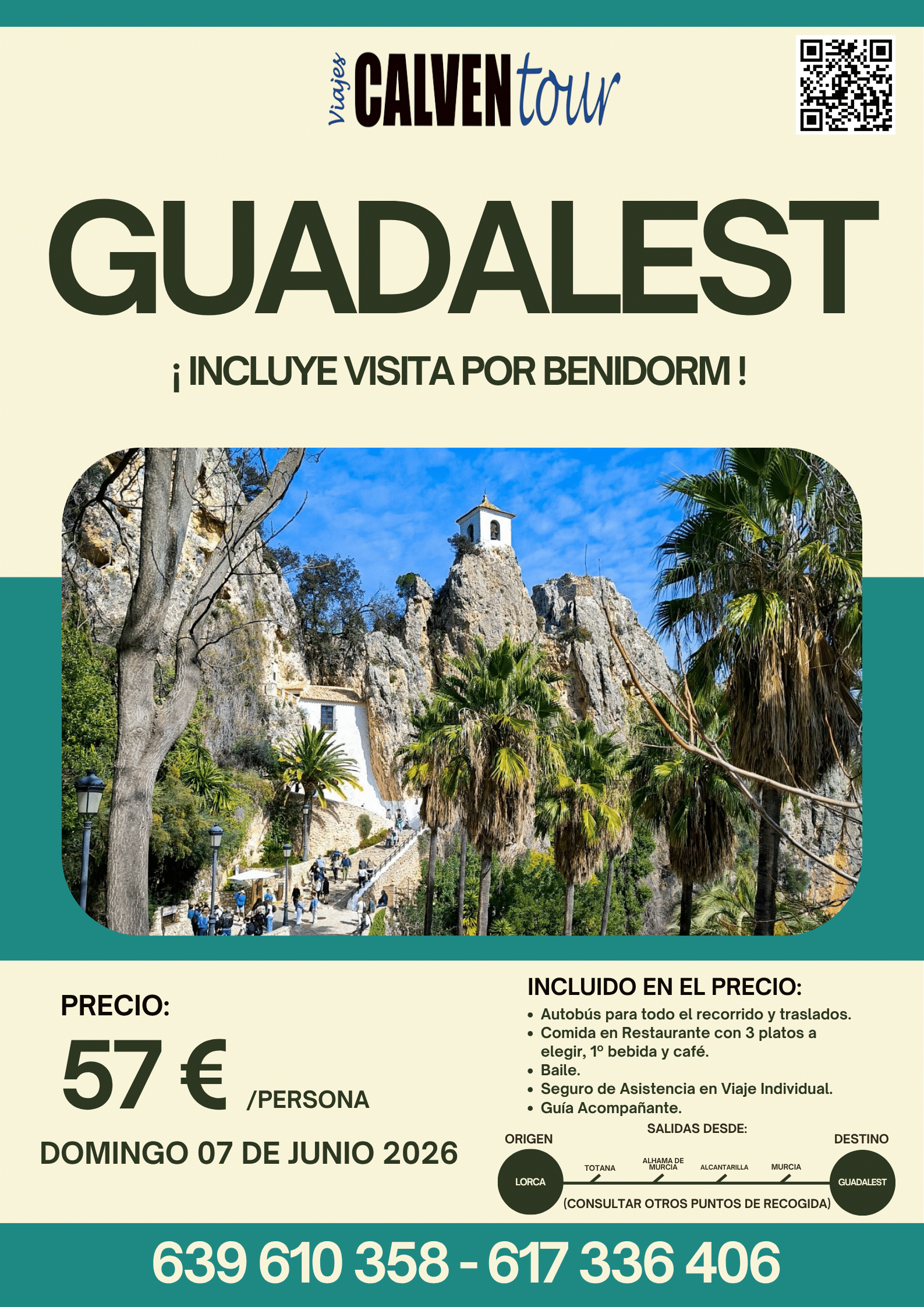 EXCURSIÓN A GUADALEST. DOMINGO 07 DE JUNIO DE 2026.