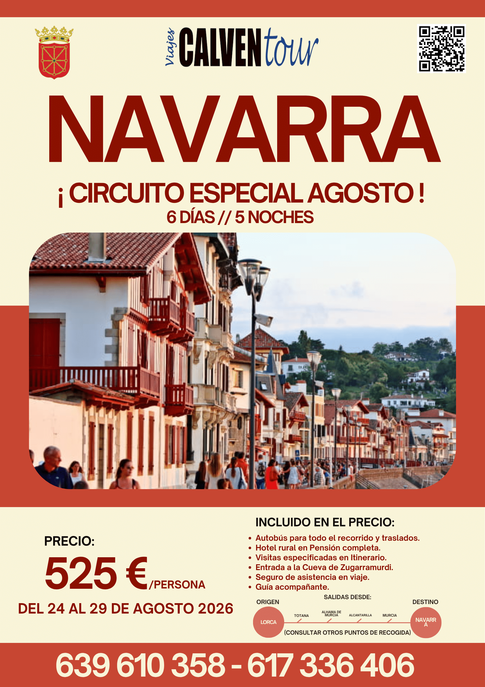 CIRCUITO POR NAVARRA EN AGOSTO. DEL 24 AL 29 DE AGOSTO DE 2026.