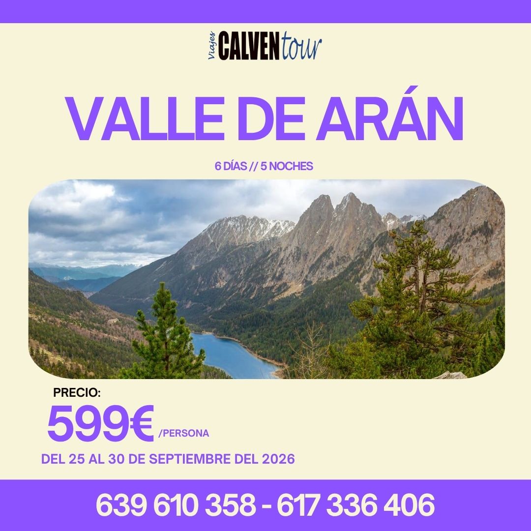 CIRCUITO POR EL VALLE DE ARÁN. DEL 25 AL 30 DE SEPTIEMBRE DE 2026. - Imagen 3