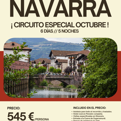 CIRCUITO POR NAVARRA. DEL 04 AL 09 DE OCTUBRE 2026.