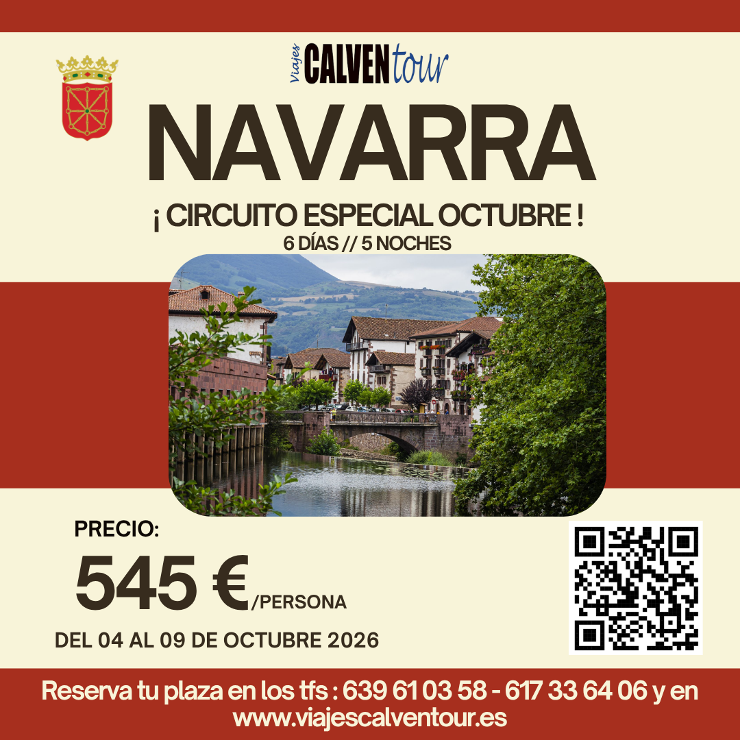 CIRCUITO POR NAVARRA. DEL 04 AL 09 DE OCTUBRE 2026. - Imagen 3