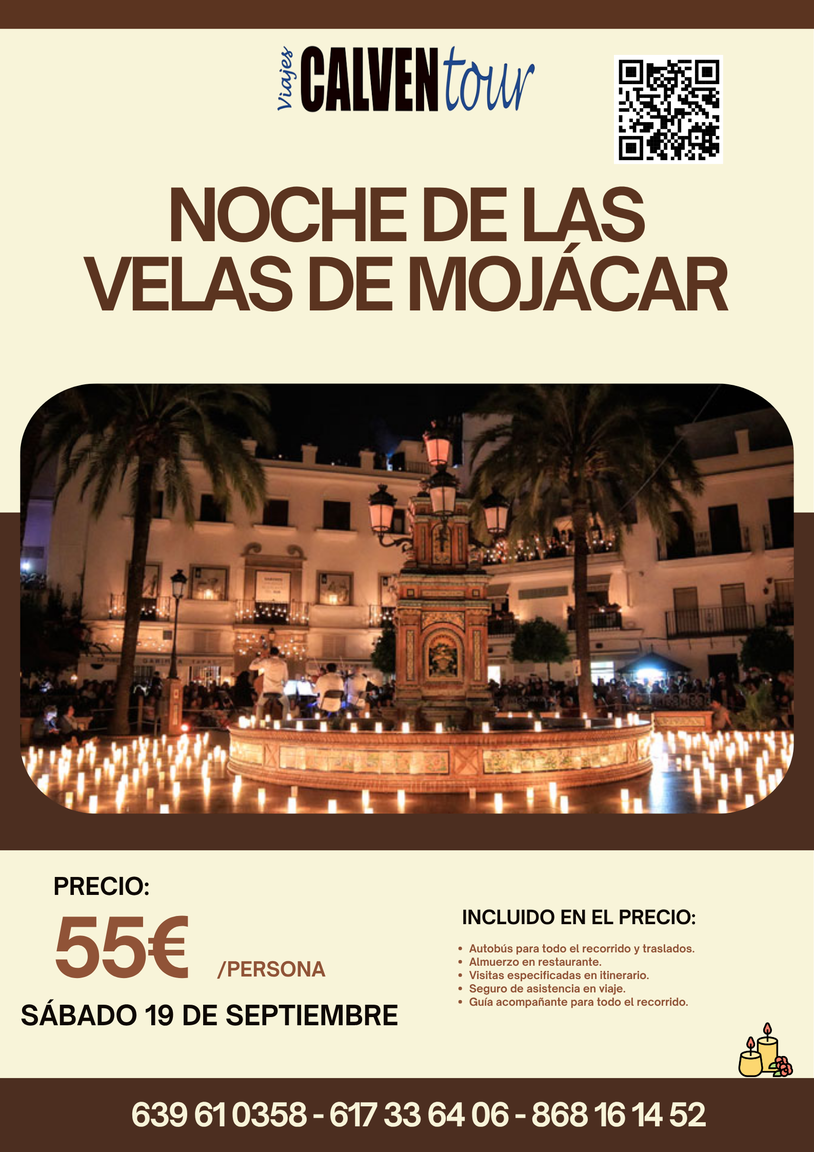 NOCHE DE LAS VELAS DE MOJÁCAR. SÁBADO 19 DE SEPTIEMBRE 2026.
