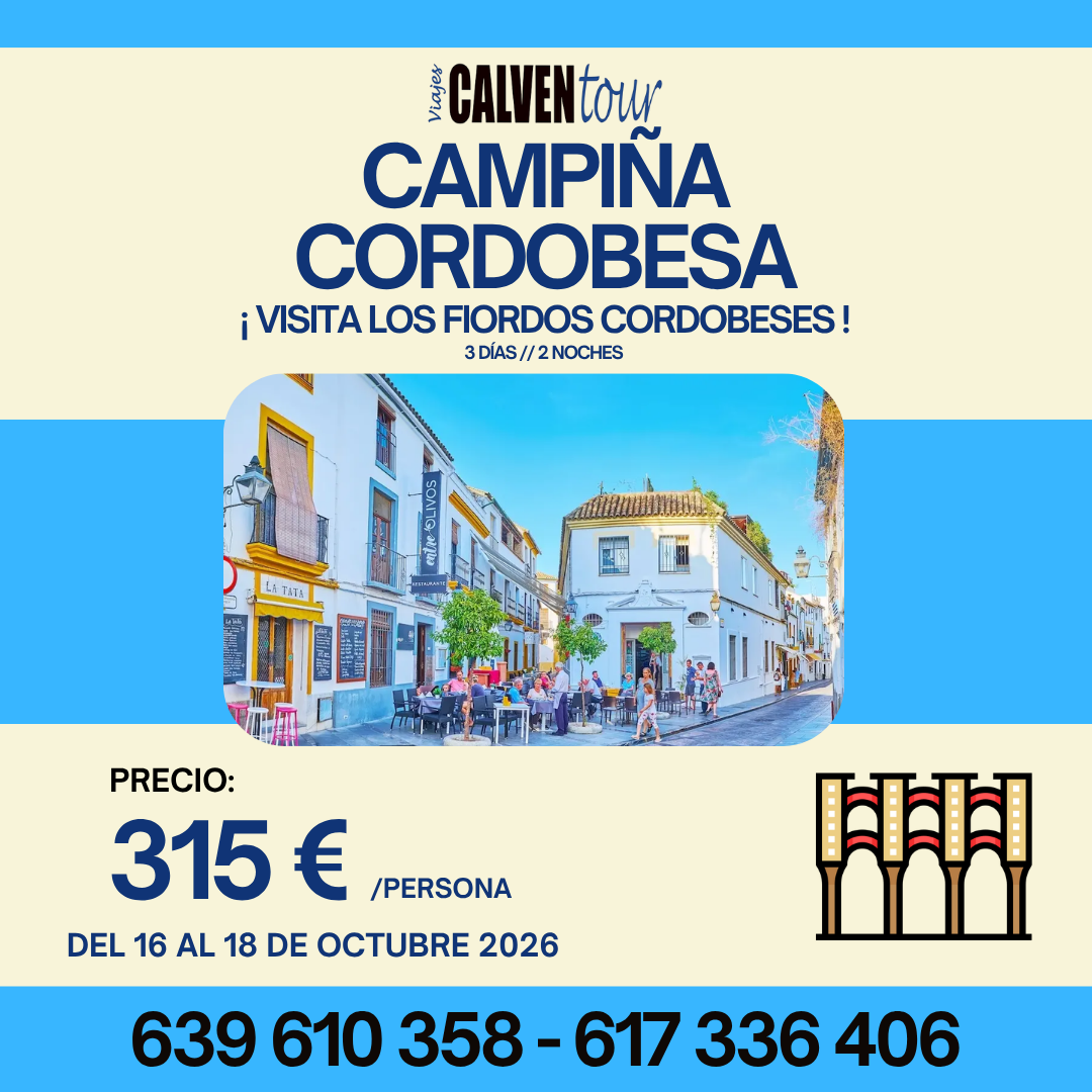ESCAPADA A LA CAMPIÑA CORDOBESA Y FIORDOS CORDOBESES. DEL 16 AL 18 DE OCTUBRE 2026. - Imagen 2