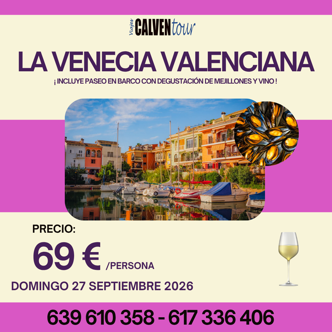 EXCURSIÓN A LA VENECIA VALENCIANA. DOMINGO 27 DE SEPTIEMBRE 2026. - Imagen 3