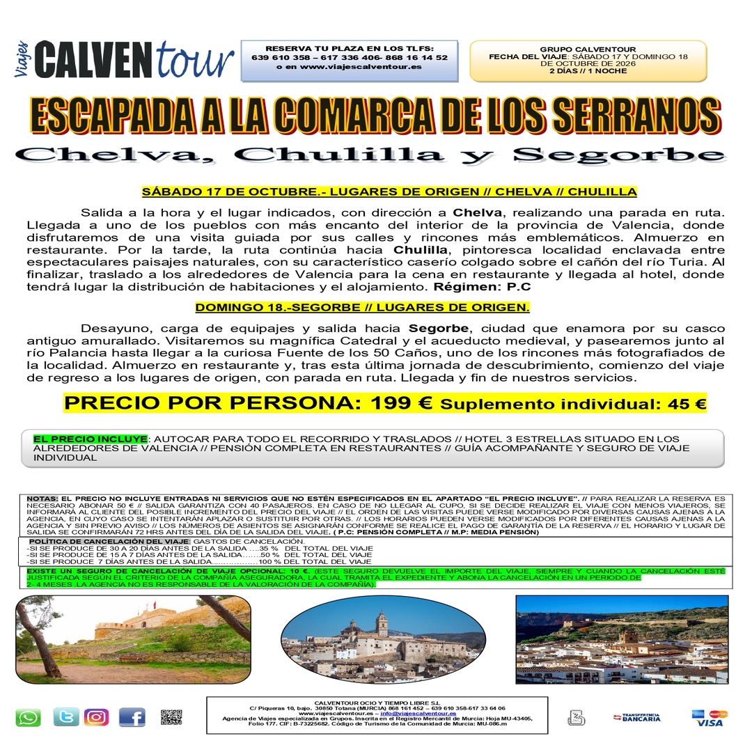 ESCAPADA A LA COMARCA DE LOS SERRANO. DEL 17 AL 18 DE OCTUBRE 2026. - Imagen 2